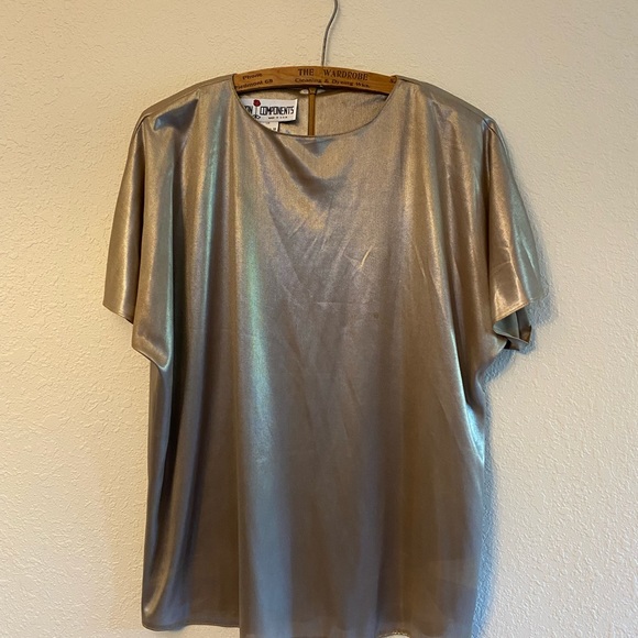 Caron Components Vintage Metallic Gold Blouse - Picture 2 of 7